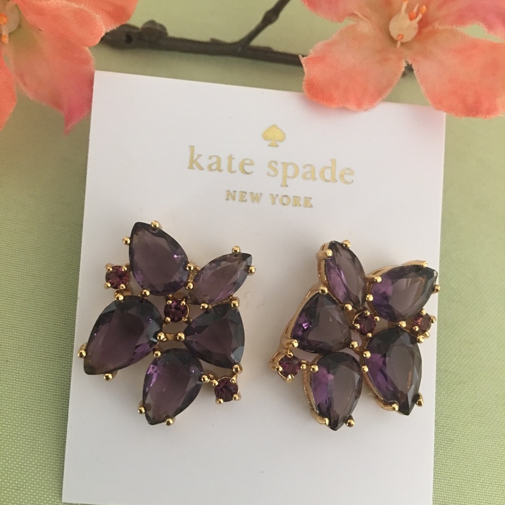 Kate Spade Amethyst Statement Stud Earrings - Picture 2 of 5
